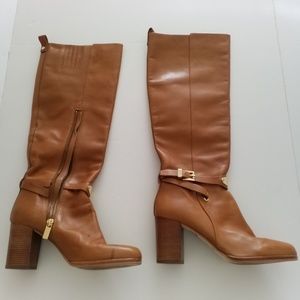 Micheal Kors Leather Boots Tan Size 8